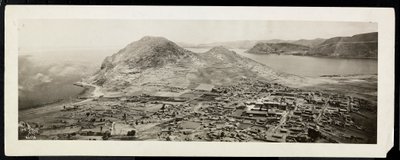 Vista aérea de una ciudad, presumiblemente en o cerca del Canal de Panamá, 1913 de Byron Company